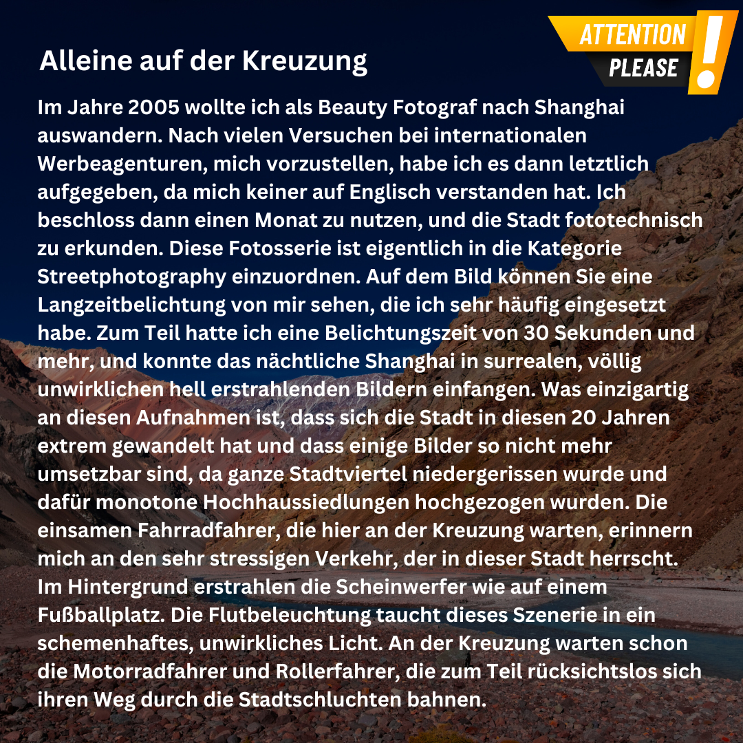 Acryldruck - Alleine auf der Kreuzung