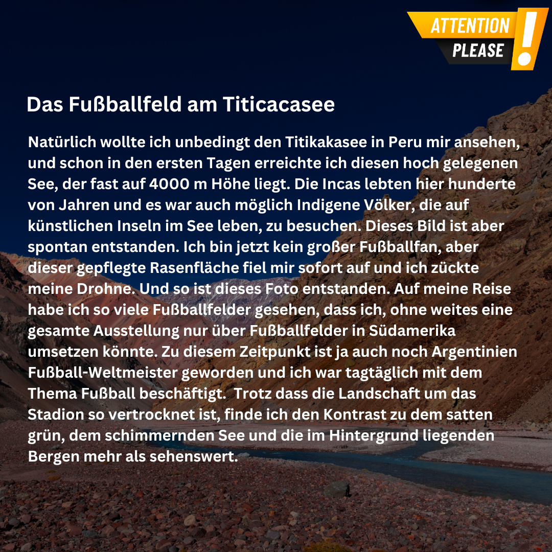 Leinwand - Das Fußballfeld am Titicacasee