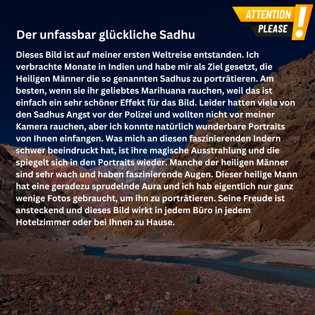 Leinwand - Der unfassbar glückliche Sadhu