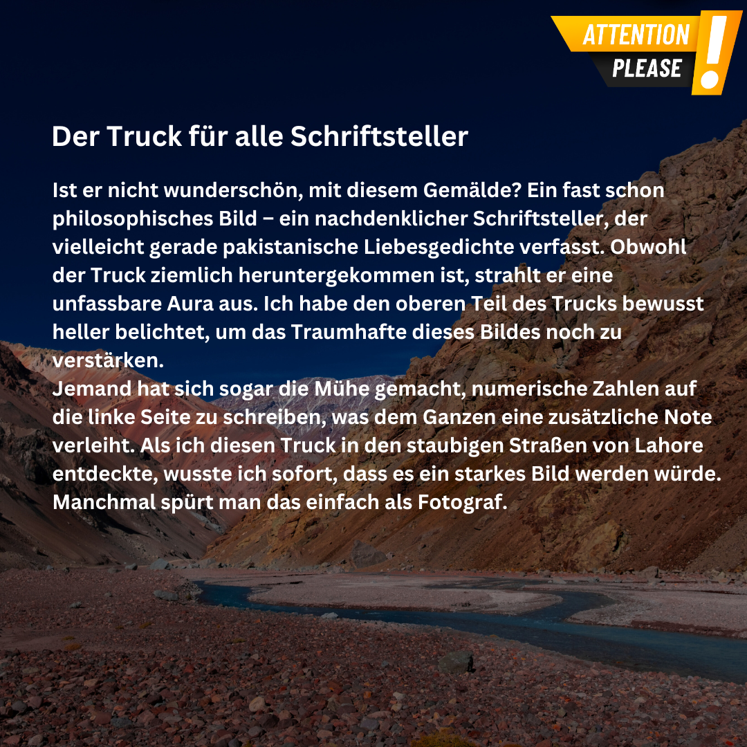 Aluminiumdruck - Der Schriftsteller Truck