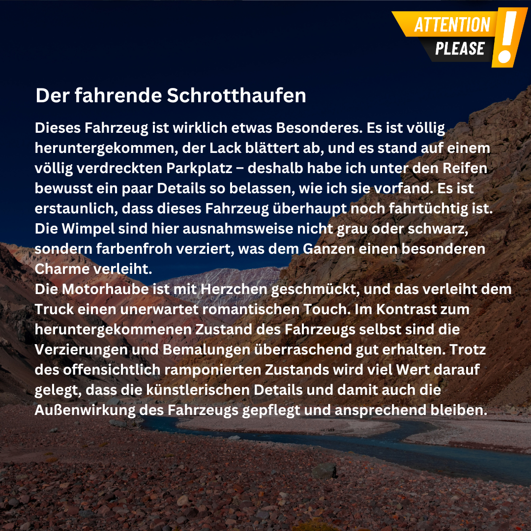 Acryldruck - Der fahrende Schrotthaufen
