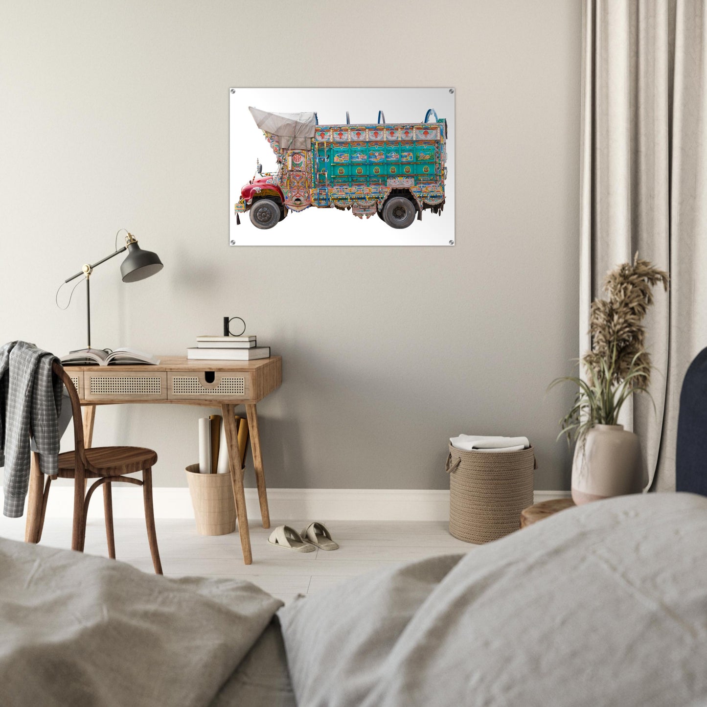 Acryldruck - Truck in grün