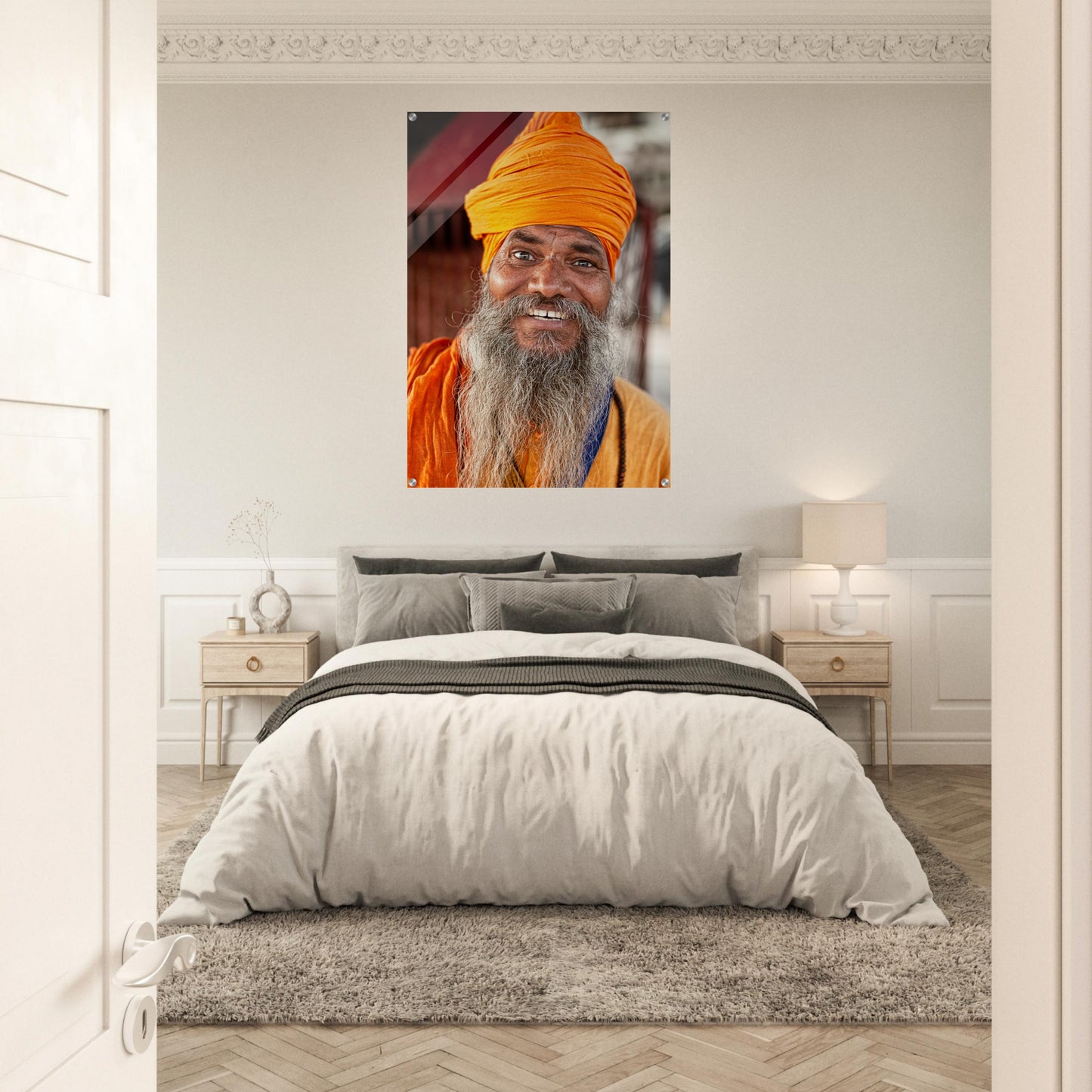 Acryldruck - Der unfassbar glückliche Sadhu