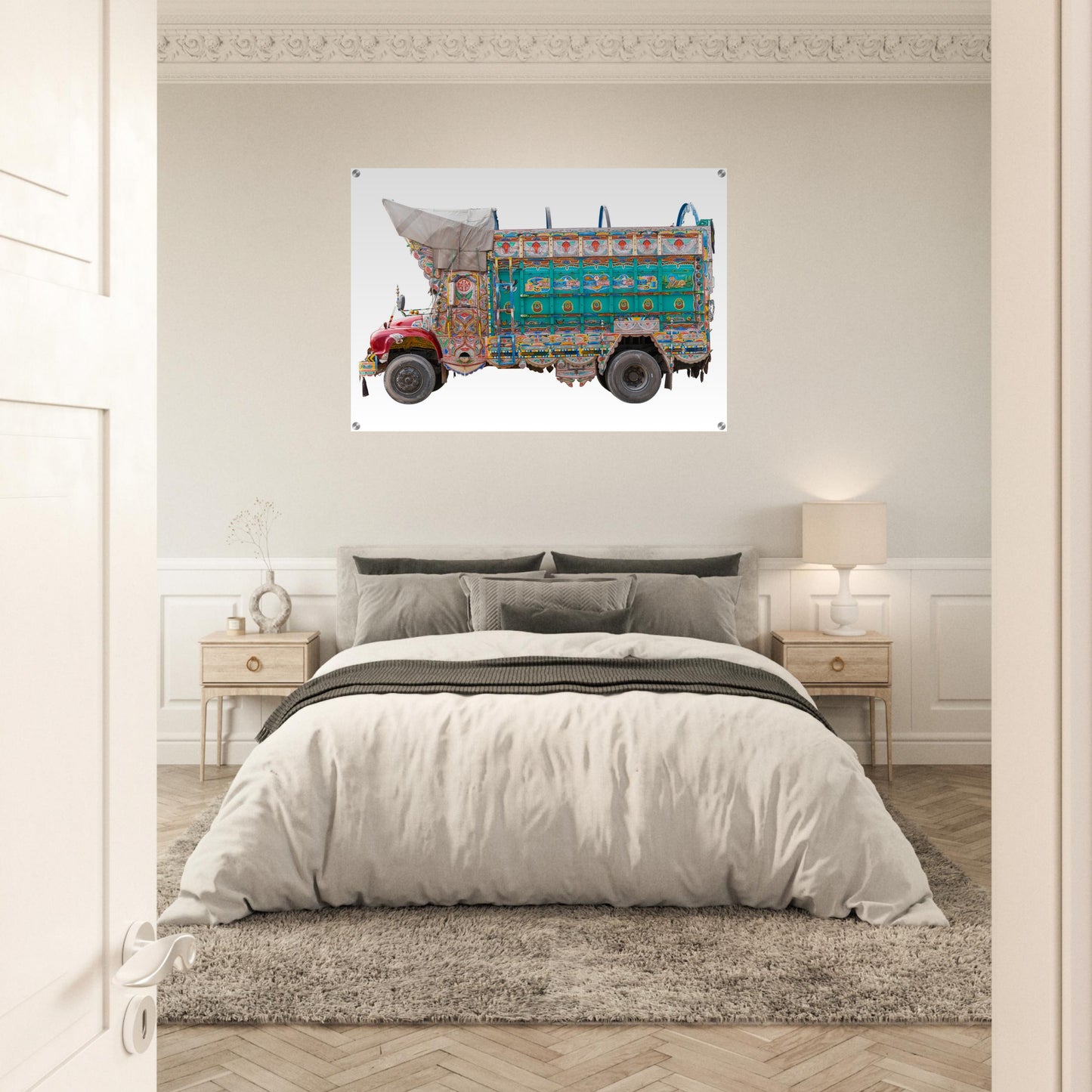 Acryldruck - Truck in grün