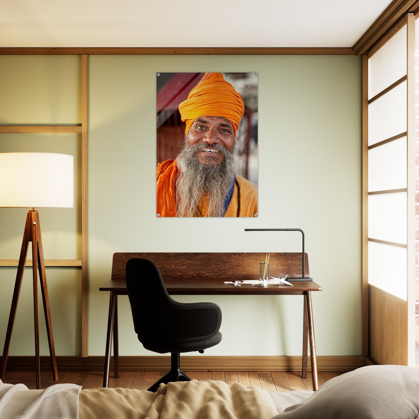 Acryldruck - Der unfassbar glückliche Sadhu