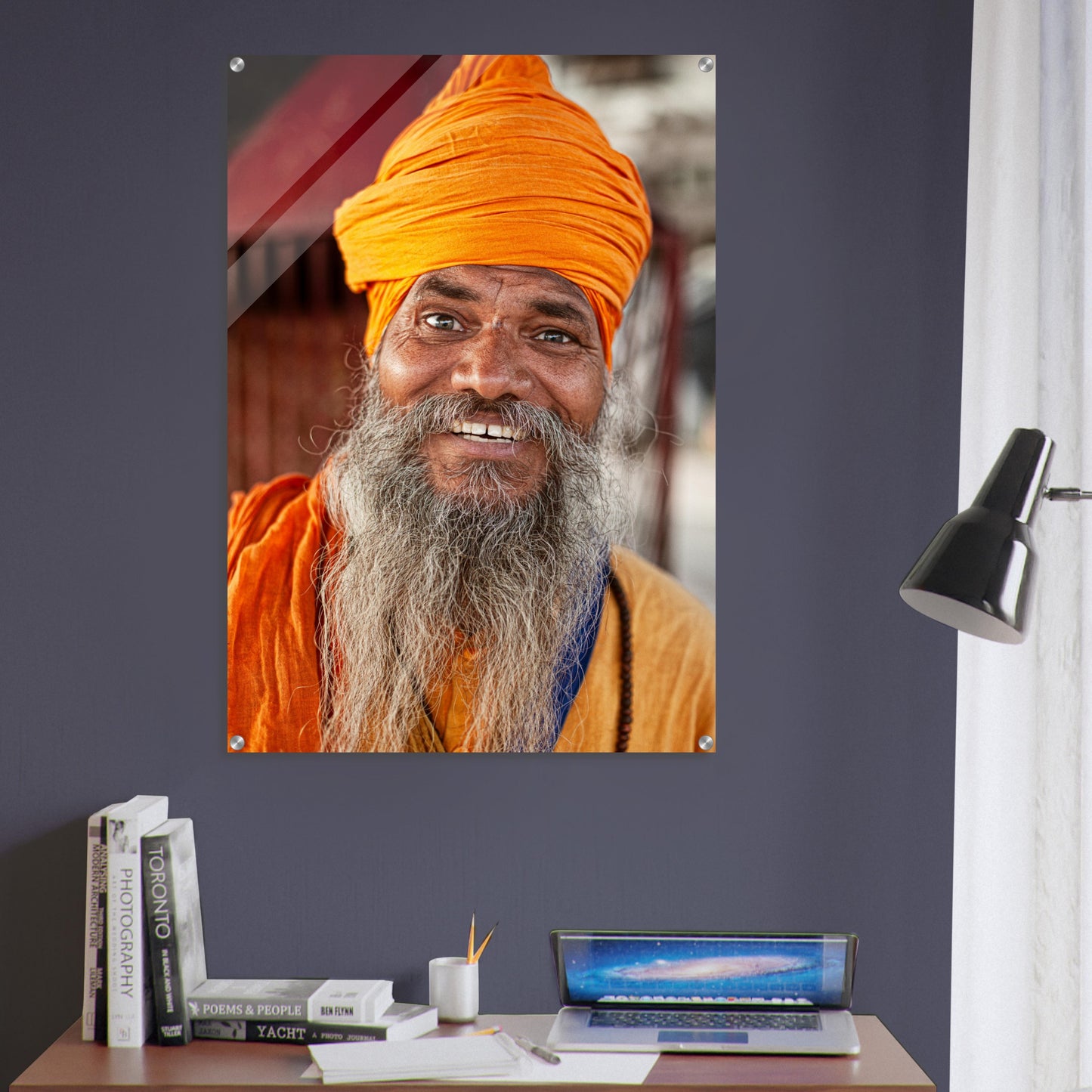 Acryldruck - Der unfassbar glückliche Sadhu