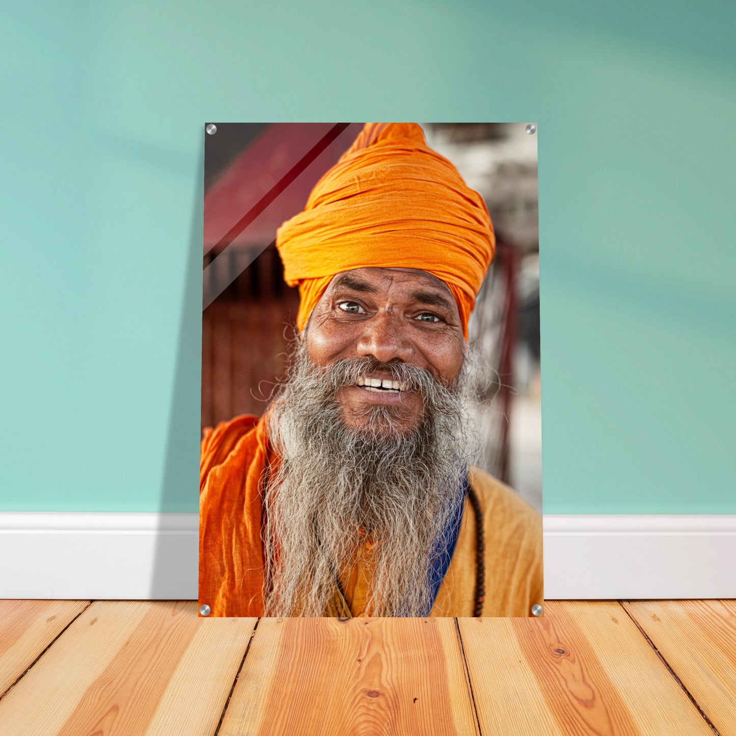 Acryldruck - Der unfassbar glückliche Sadhu