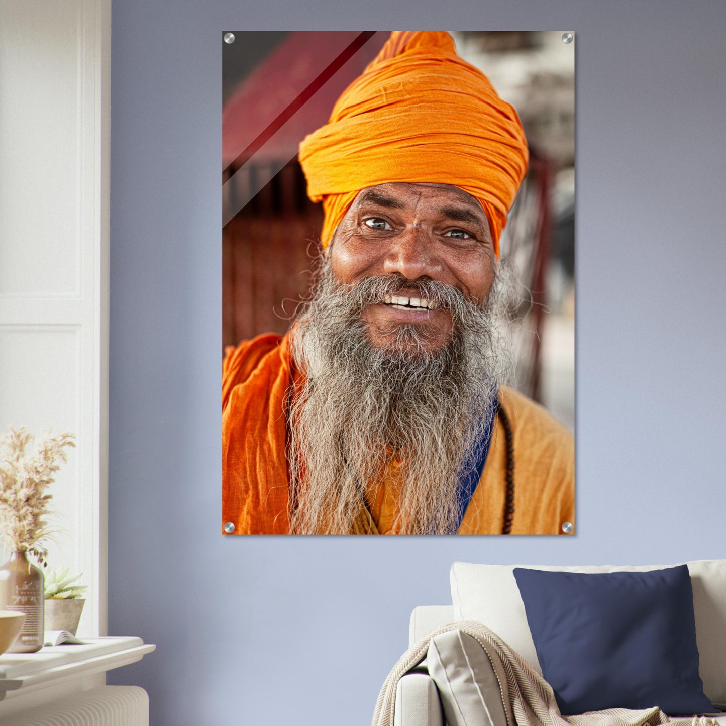 Acryldruck - Der unfassbar glückliche Sadhu