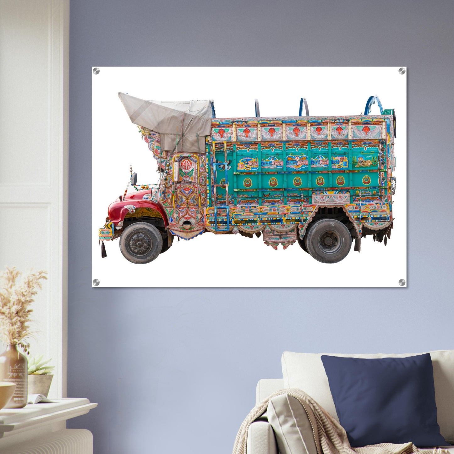Acryldruck - Truck in grün