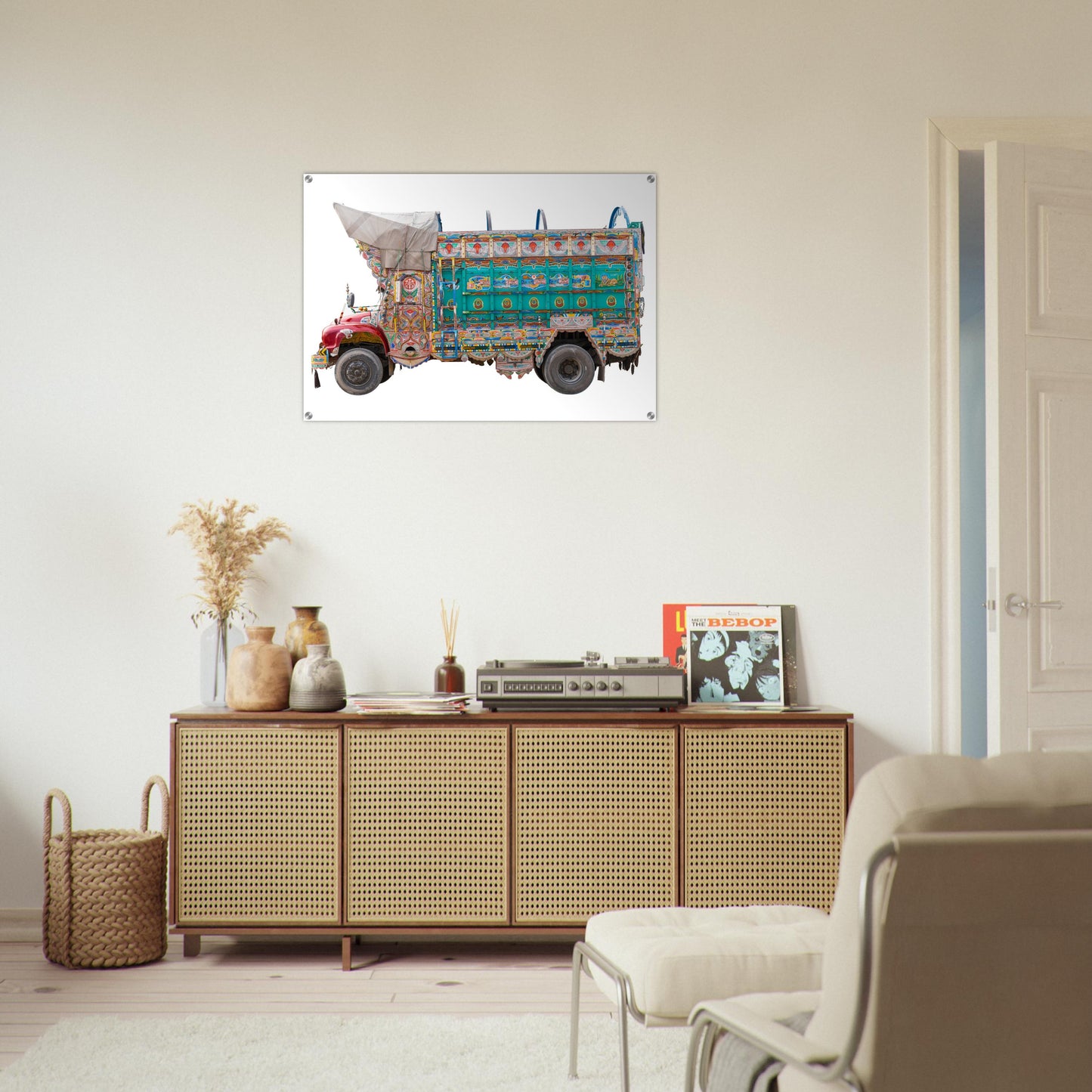 Acryldruck - Truck in grün