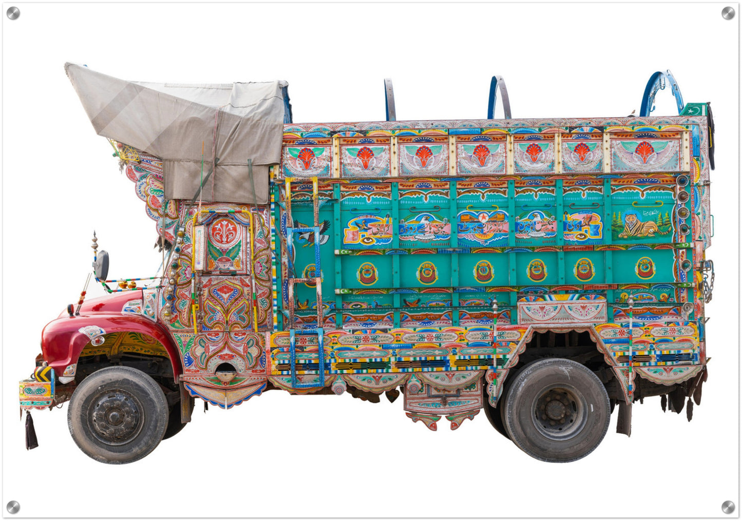 Acryldruck - Truck in grün